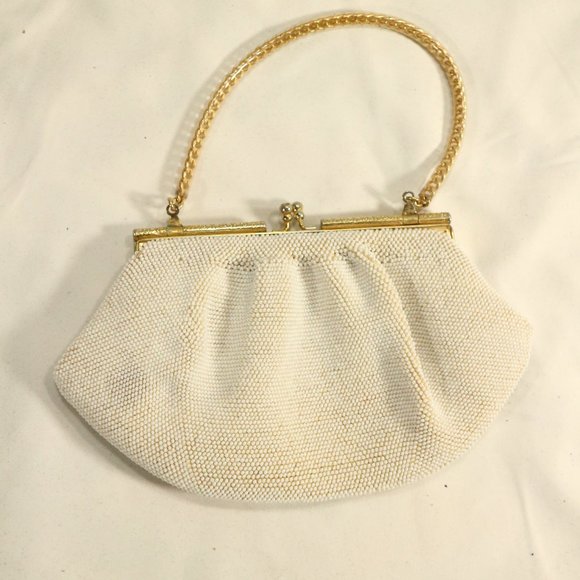 Vintage Gold Tone Pearled Clutch Bag - Picture 2 of 8